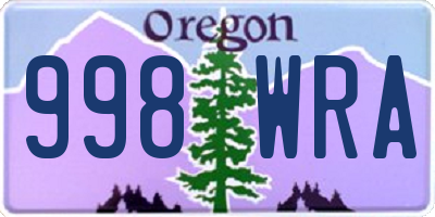 OR license plate 998WRA
