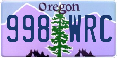 OR license plate 998WRC
