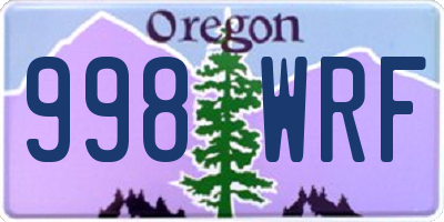 OR license plate 998WRF