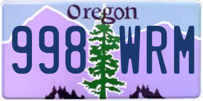OR license plate 998WRM