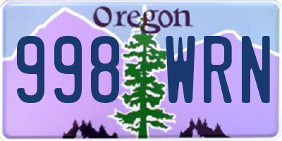 OR license plate 998WRN