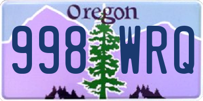 OR license plate 998WRQ