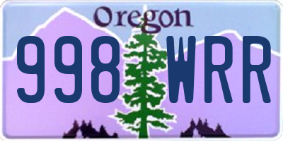 OR license plate 998WRR
