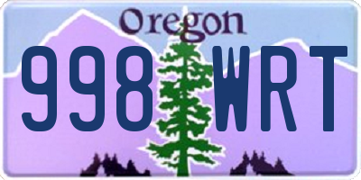 OR license plate 998WRT