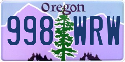 OR license plate 998WRW