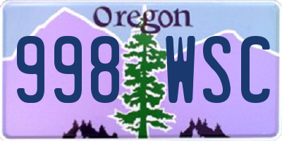 OR license plate 998WSC