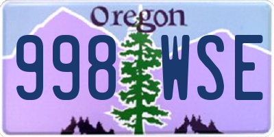 OR license plate 998WSE