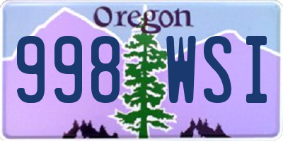 OR license plate 998WSI