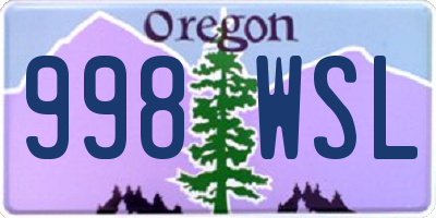 OR license plate 998WSL