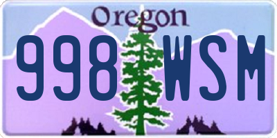 OR license plate 998WSM