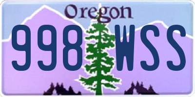 OR license plate 998WSS