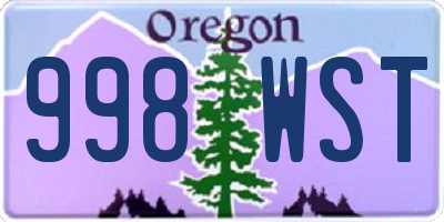 OR license plate 998WST