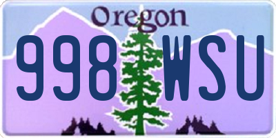 OR license plate 998WSU