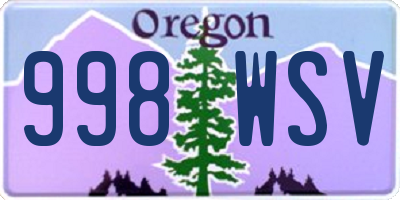 OR license plate 998WSV