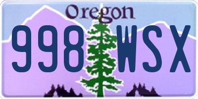 OR license plate 998WSX