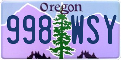 OR license plate 998WSY