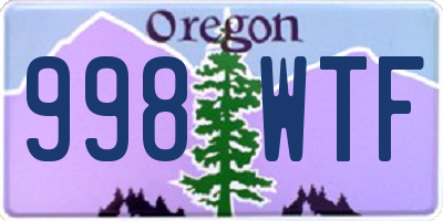 OR license plate 998WTF