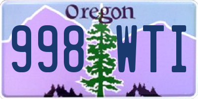 OR license plate 998WTI