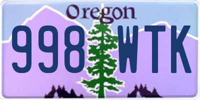 OR license plate 998WTK