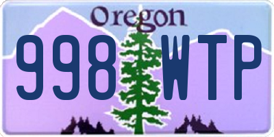 OR license plate 998WTP
