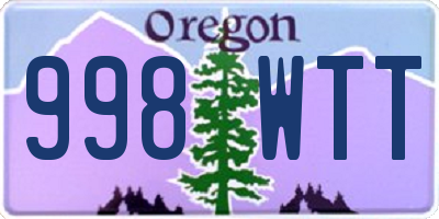 OR license plate 998WTT