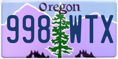 OR license plate 998WTX