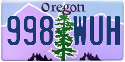 OR license plate 998WUH