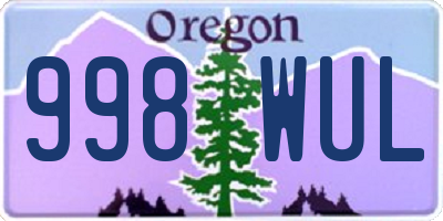 OR license plate 998WUL