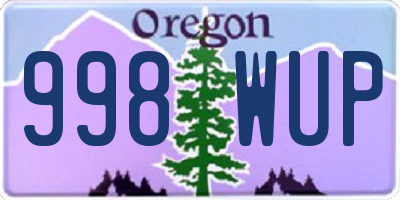 OR license plate 998WUP