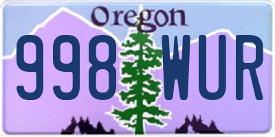 OR license plate 998WUR