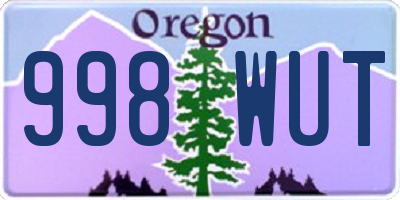 OR license plate 998WUT