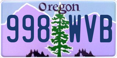OR license plate 998WVB
