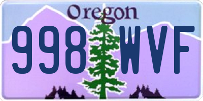 OR license plate 998WVF