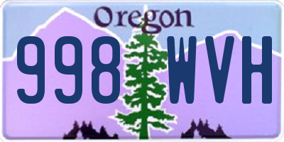 OR license plate 998WVH