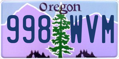 OR license plate 998WVM