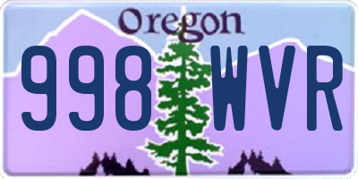 OR license plate 998WVR