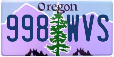 OR license plate 998WVS