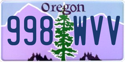 OR license plate 998WVV