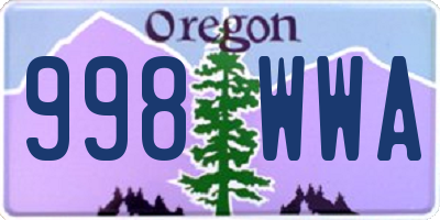 OR license plate 998WWA