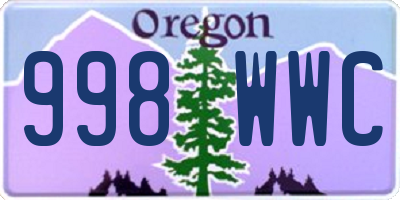 OR license plate 998WWC