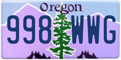 OR license plate 998WWG