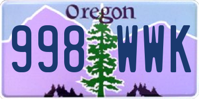 OR license plate 998WWK