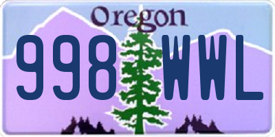 OR license plate 998WWL