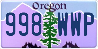 OR license plate 998WWP