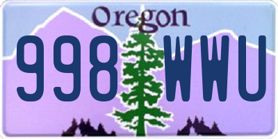 OR license plate 998WWU