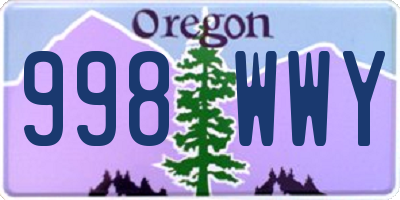OR license plate 998WWY