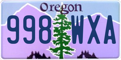OR license plate 998WXA