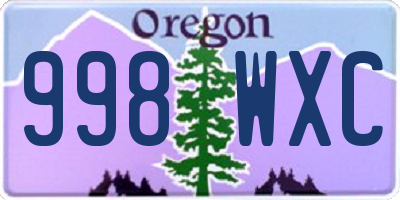 OR license plate 998WXC