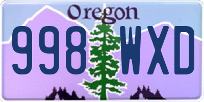 OR license plate 998WXD