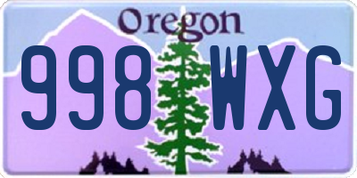 OR license plate 998WXG